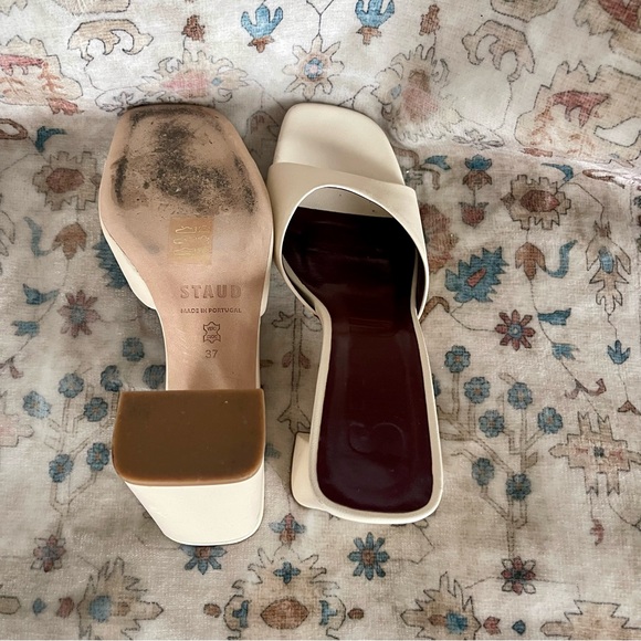 STAUD Off White Heeled Sandals - Picture 3 of 6